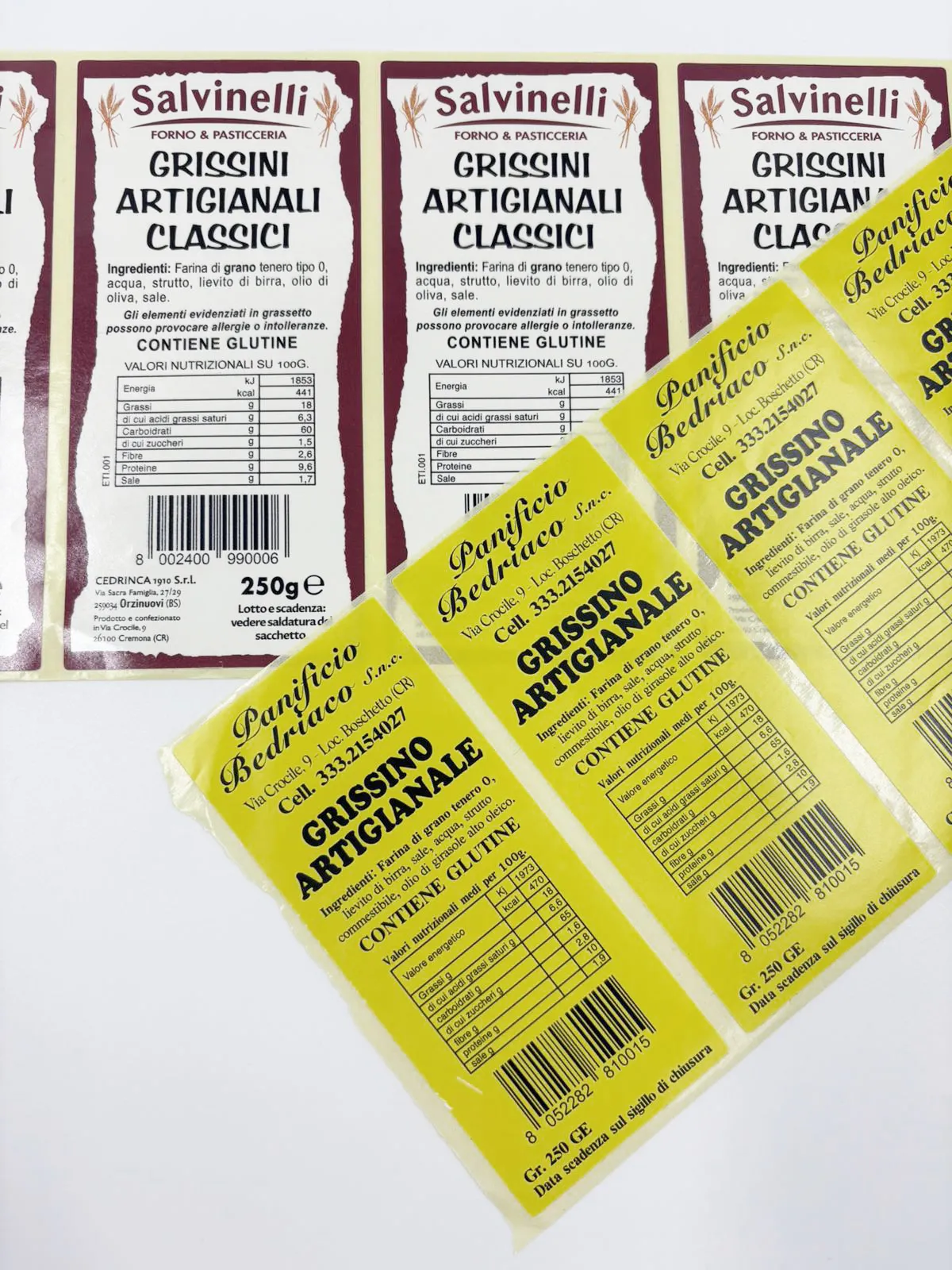 Etichette personalizzate